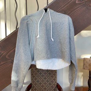 Cropped heather grey sweatshirt - Large